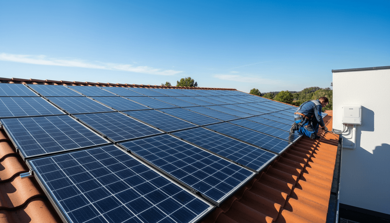 Impianto fotovoltaico su tetto all'italiana