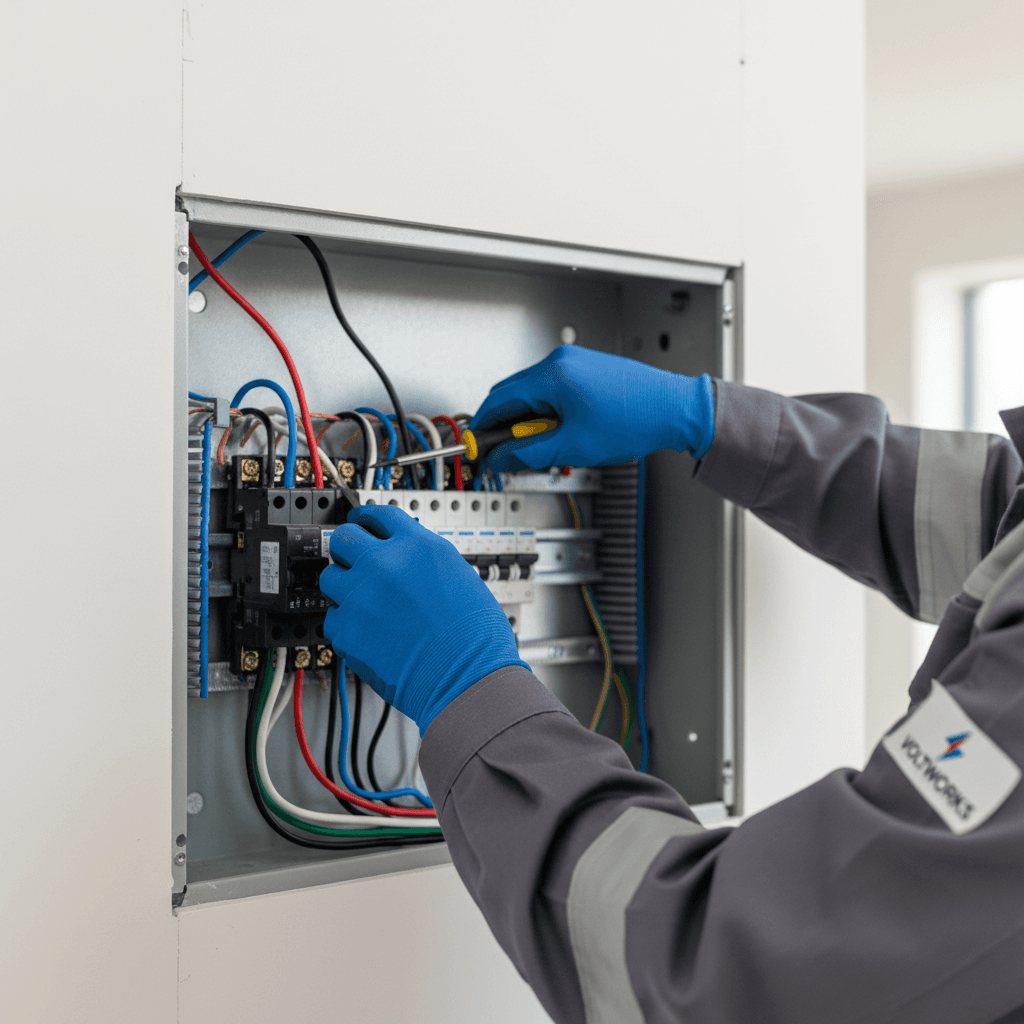 Quadro elettrico moderno installato in abitazione