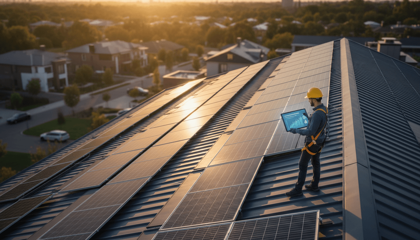 Impianto fotovoltaico installato su tetto residenziale